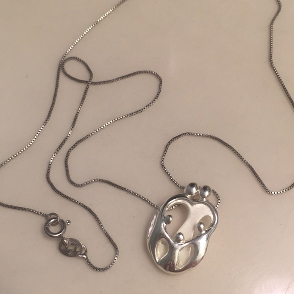 Sterling silver family necklace - Picture 1 of 4